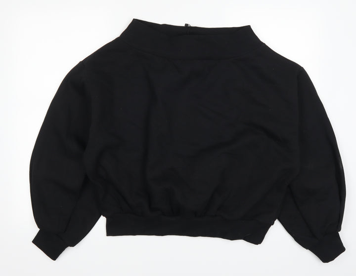 Boohoo Womens Black Pullover Sweatshirt Size 10
