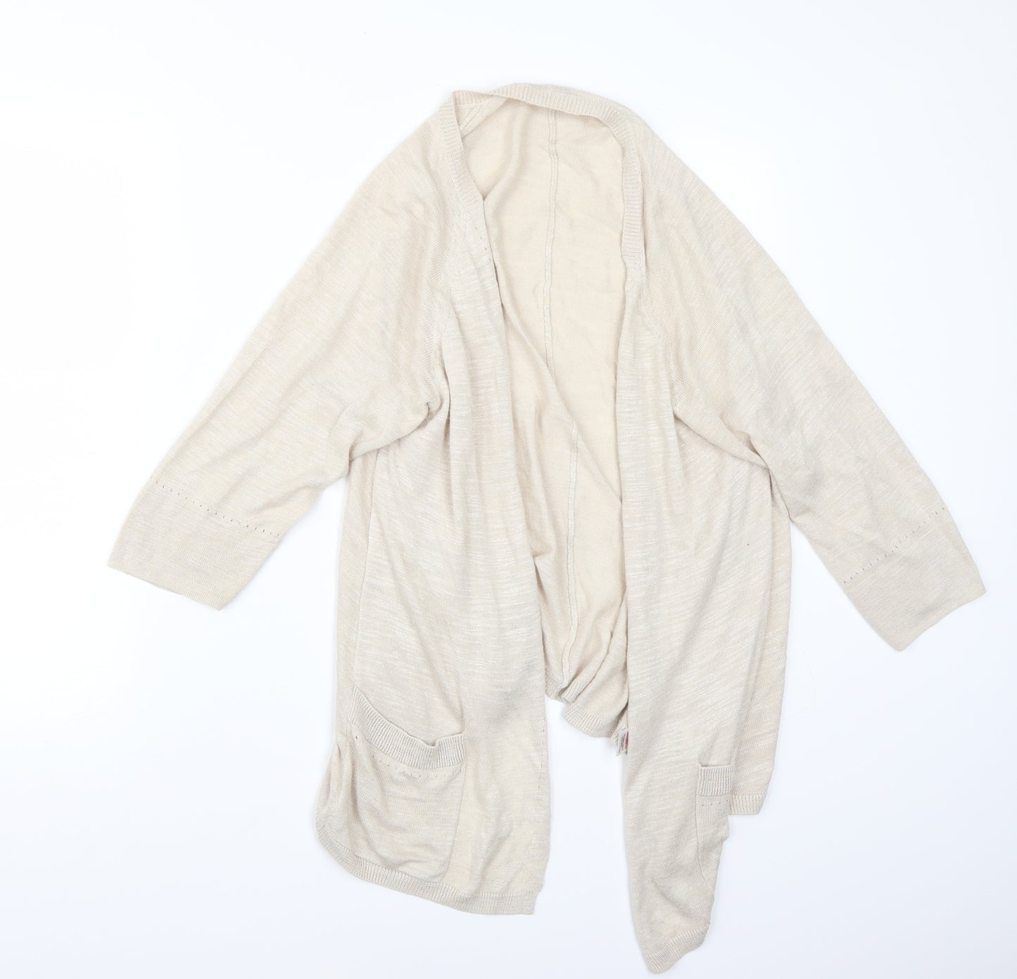 Marks and Spencer Womens Beige   Cardigan Jumper Size 14