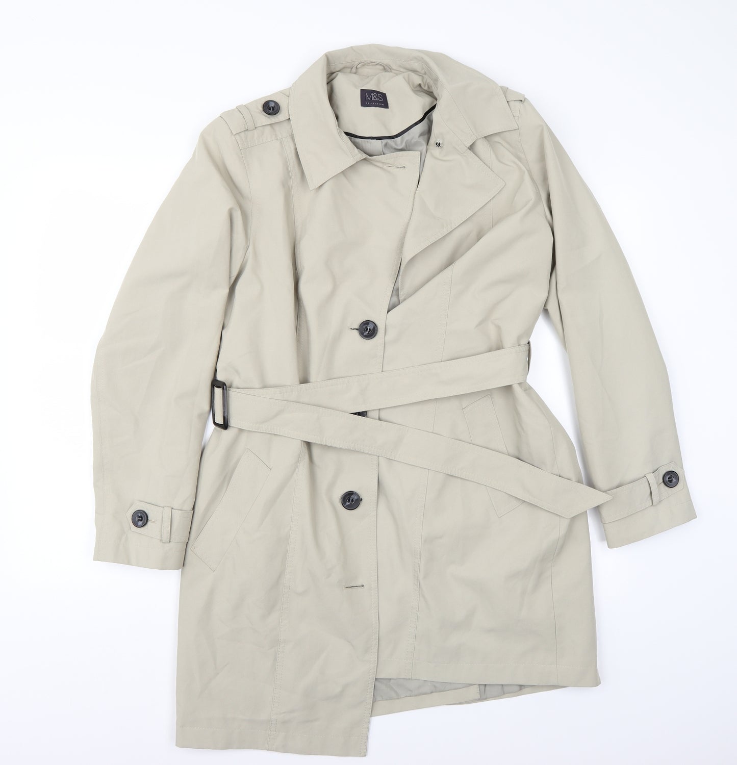 Marks and Spencer Womens Beige   Jacket Coat Size 14