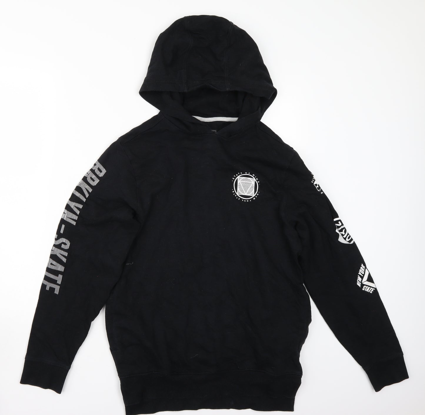 NEXT Boys Black  Rayon Pullover Hoodie Size 13 Years