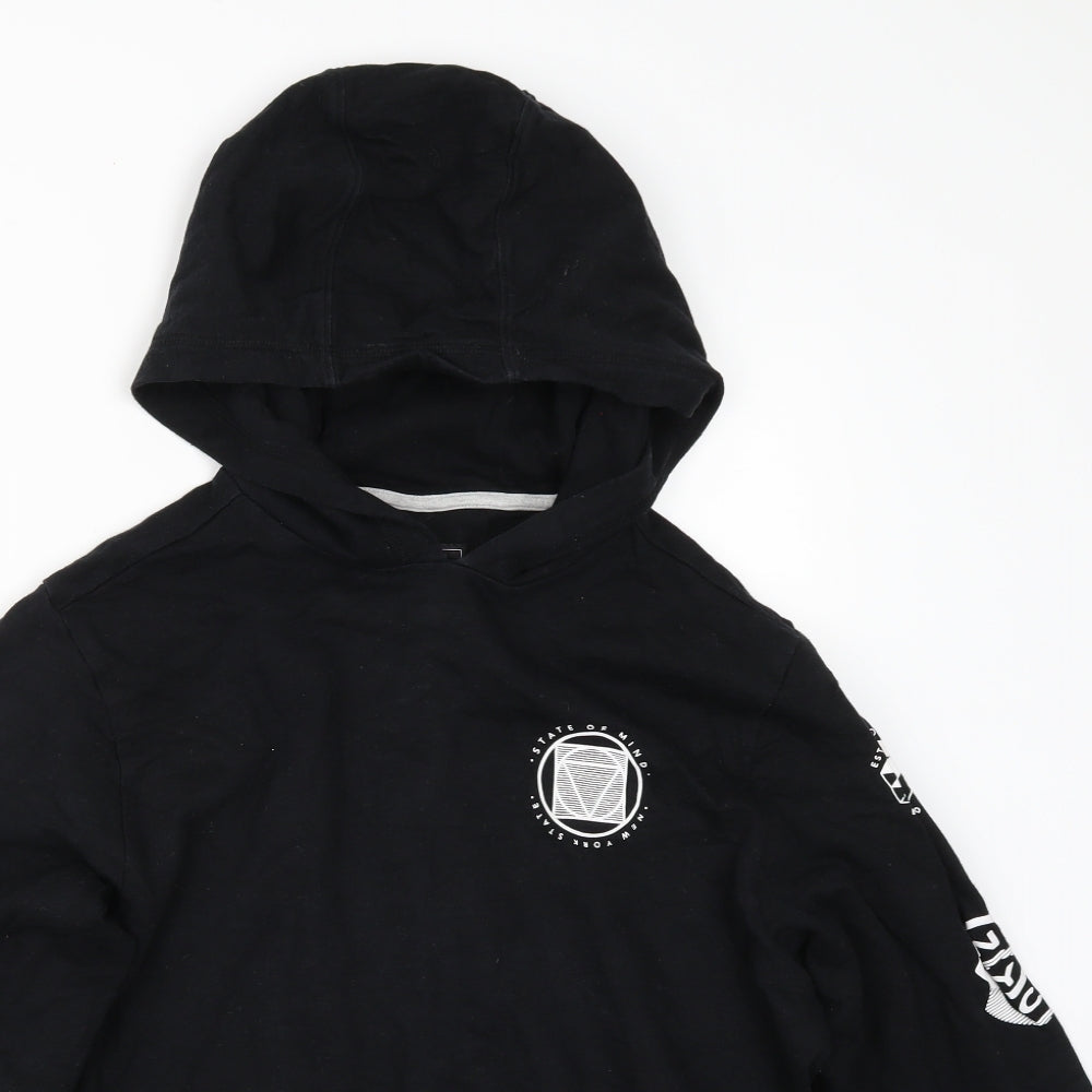 NEXT Boys Black  Rayon Pullover Hoodie Size 13 Years