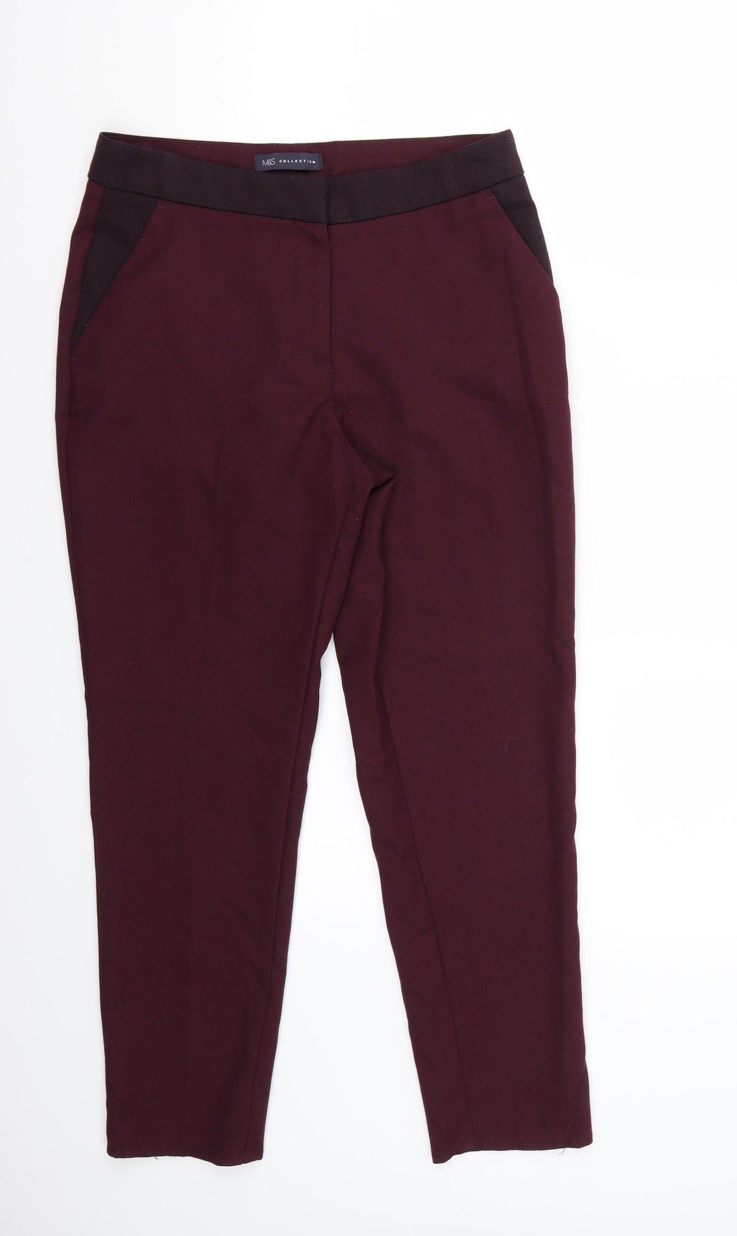 Marks and Spencer Womens Purple   Trousers  Size 10 L25 in