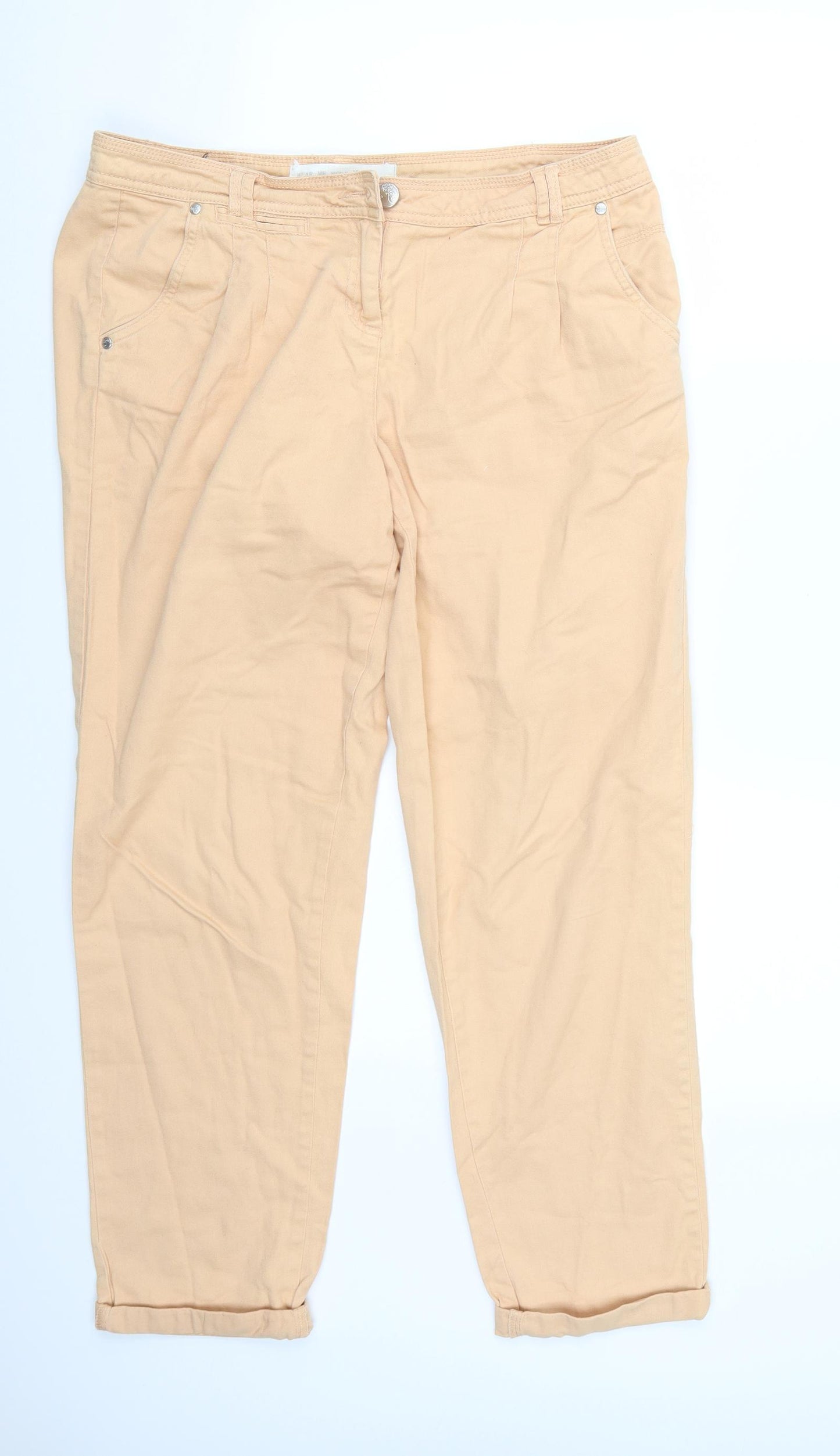 Newlook Womens Orange   Cropped Jeans Size 14 L28 in