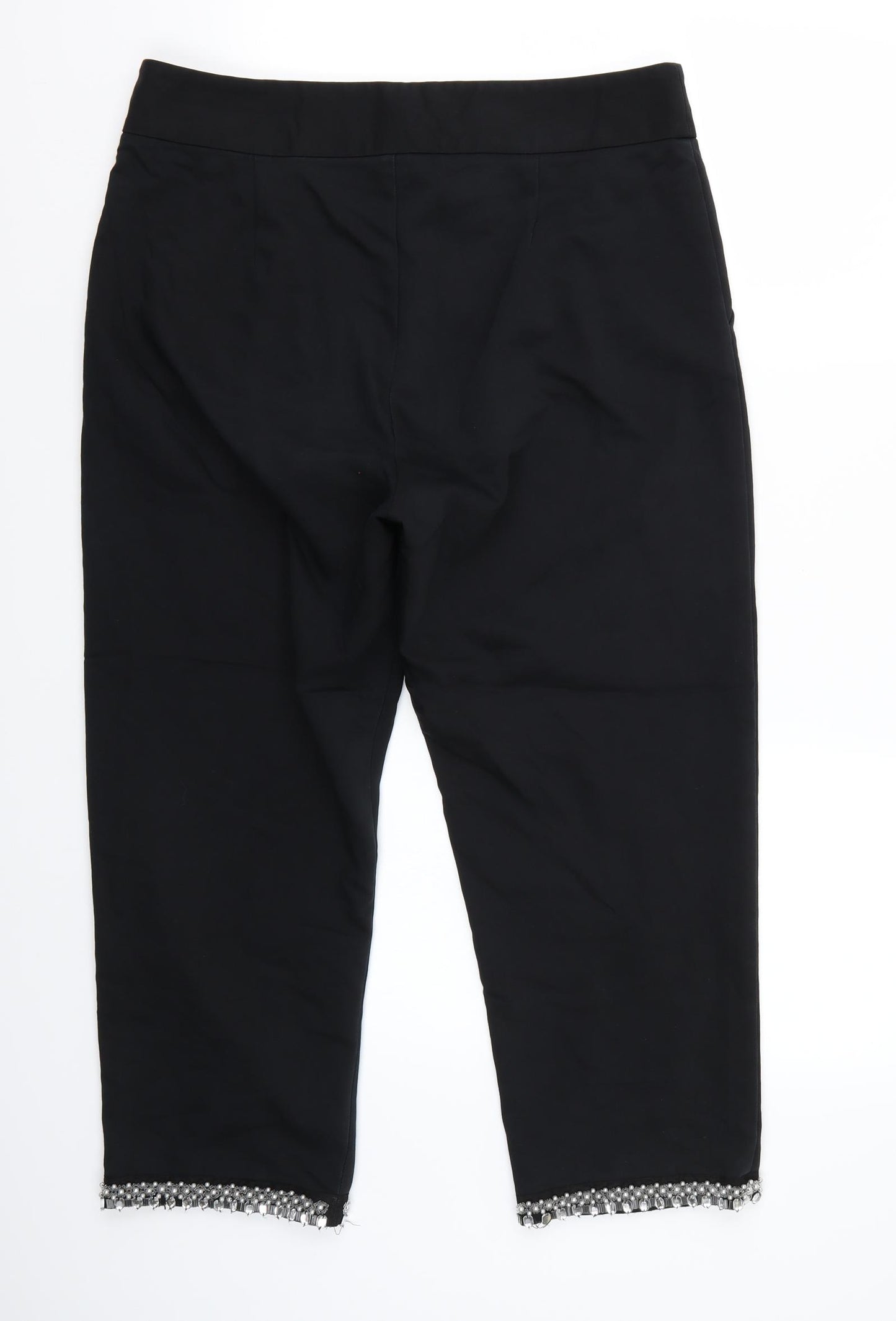Riverisland Womens Black   Cropped Trousers Size 14 L24 in