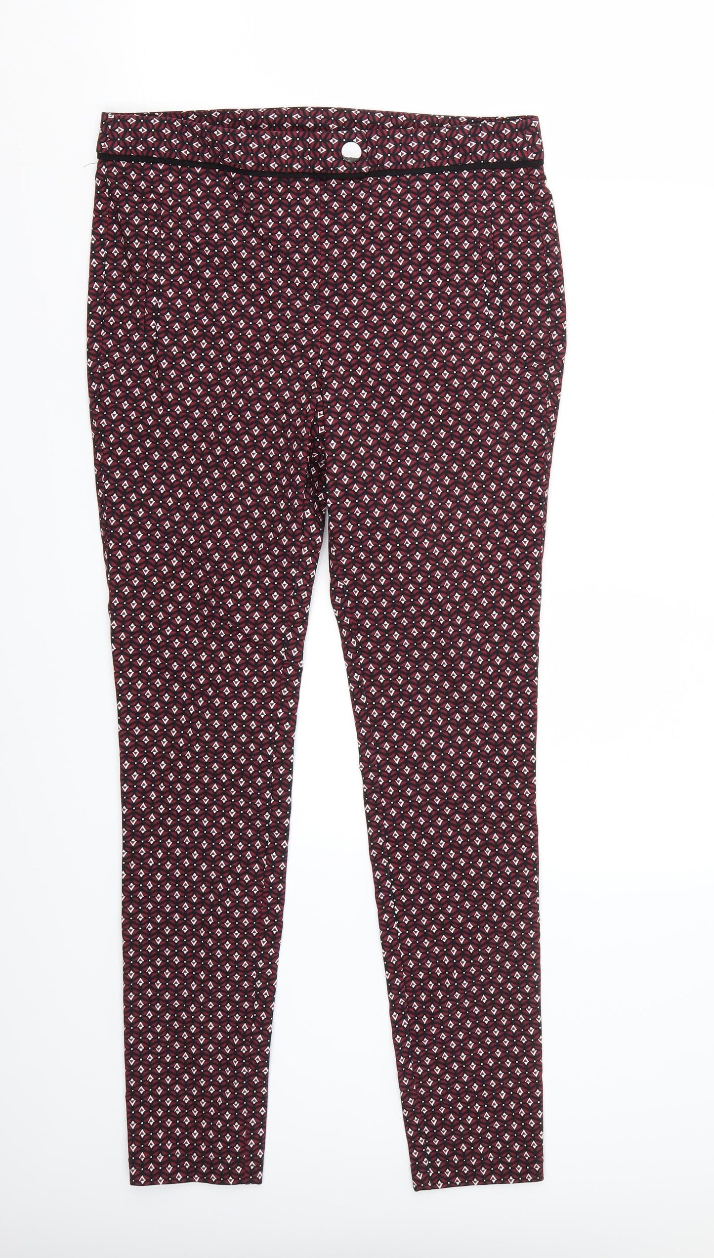 Dorothy Perkins Womens Purple   Cropped Trousers Size 8 L26 in