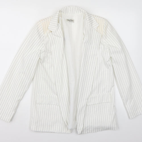 Maia Hemera Womens White   Jacket Blazer Size S  - shoulder pads