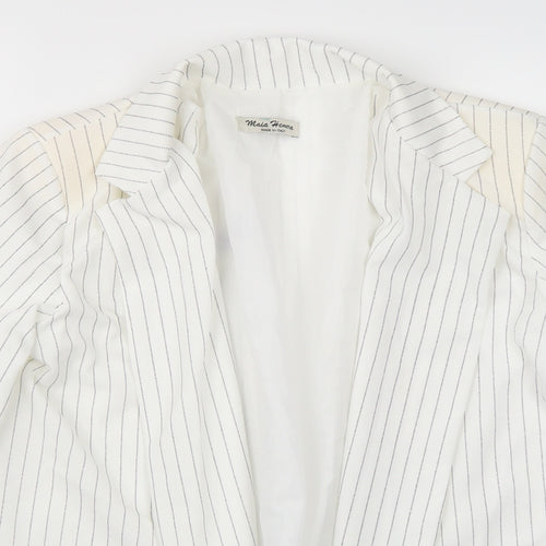 Maia Hemera Womens White   Jacket Blazer Size S  - shoulder pads