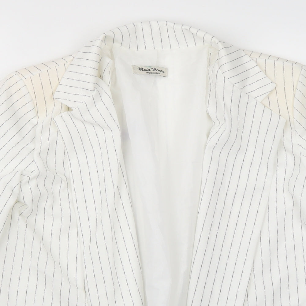 Maia Hemera Womens White   Jacket Blazer Size S  - shoulder pads