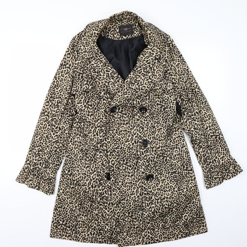 Newlook Womens Brown Animal Print  Jacket Coat Size 12