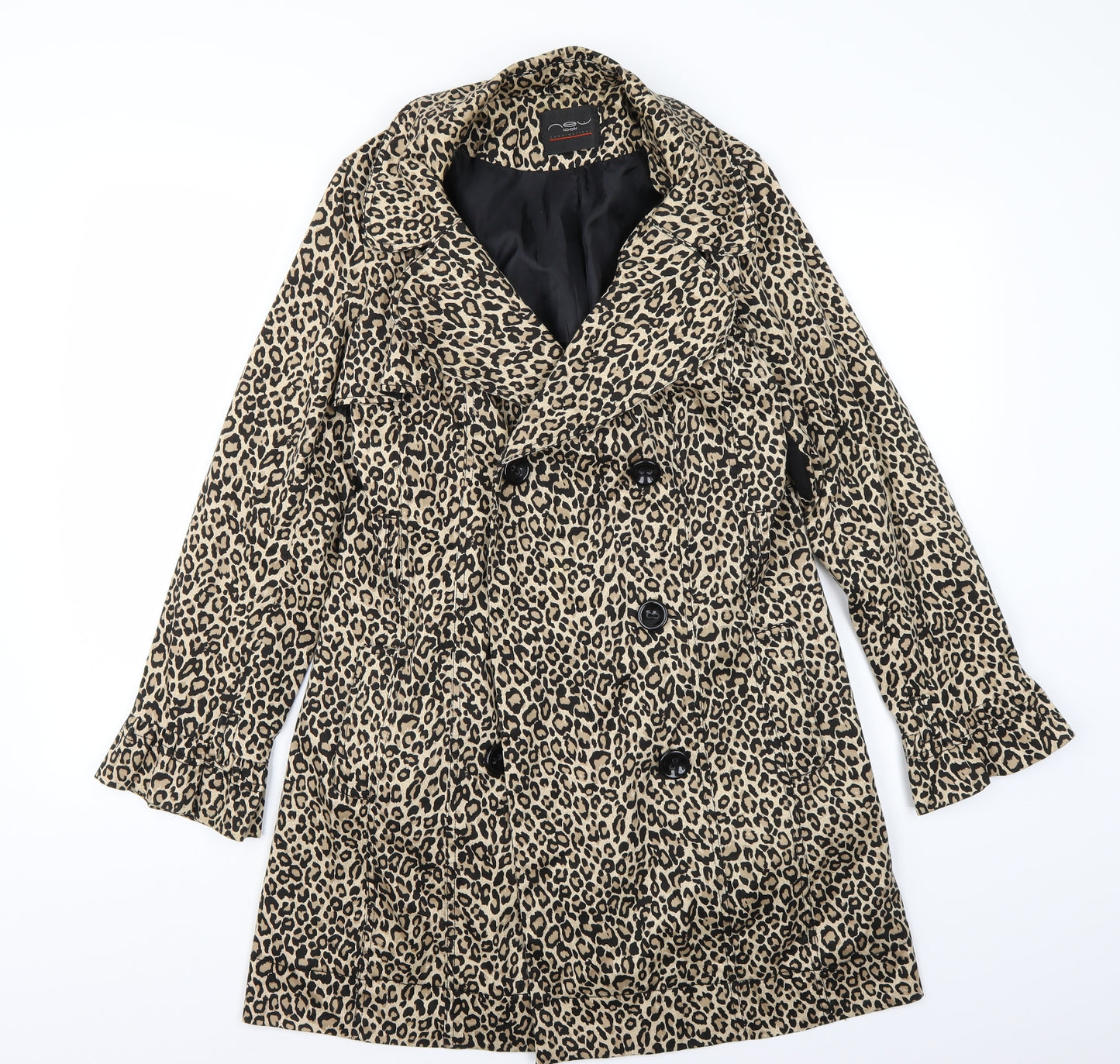 Newlook Womens Brown Animal Print  Jacket Coat Size 12