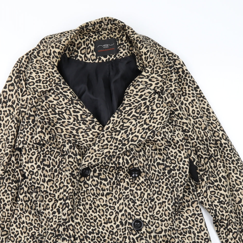 Newlook Womens Brown Animal Print  Jacket Coat Size 12
