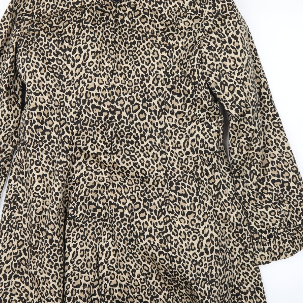 Newlook Womens Brown Animal Print  Jacket Coat Size 12
