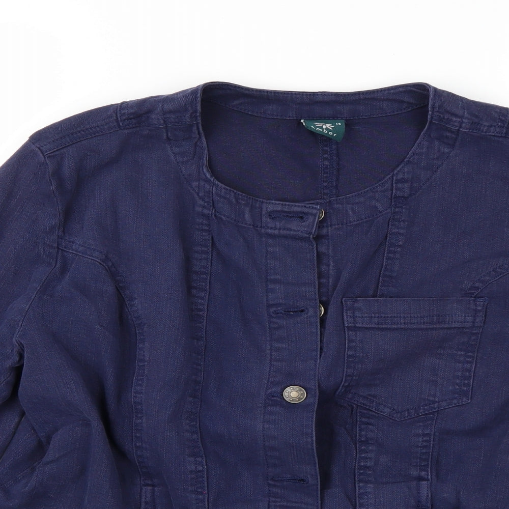Amber Womens Blue   Jacket Coat Size 14