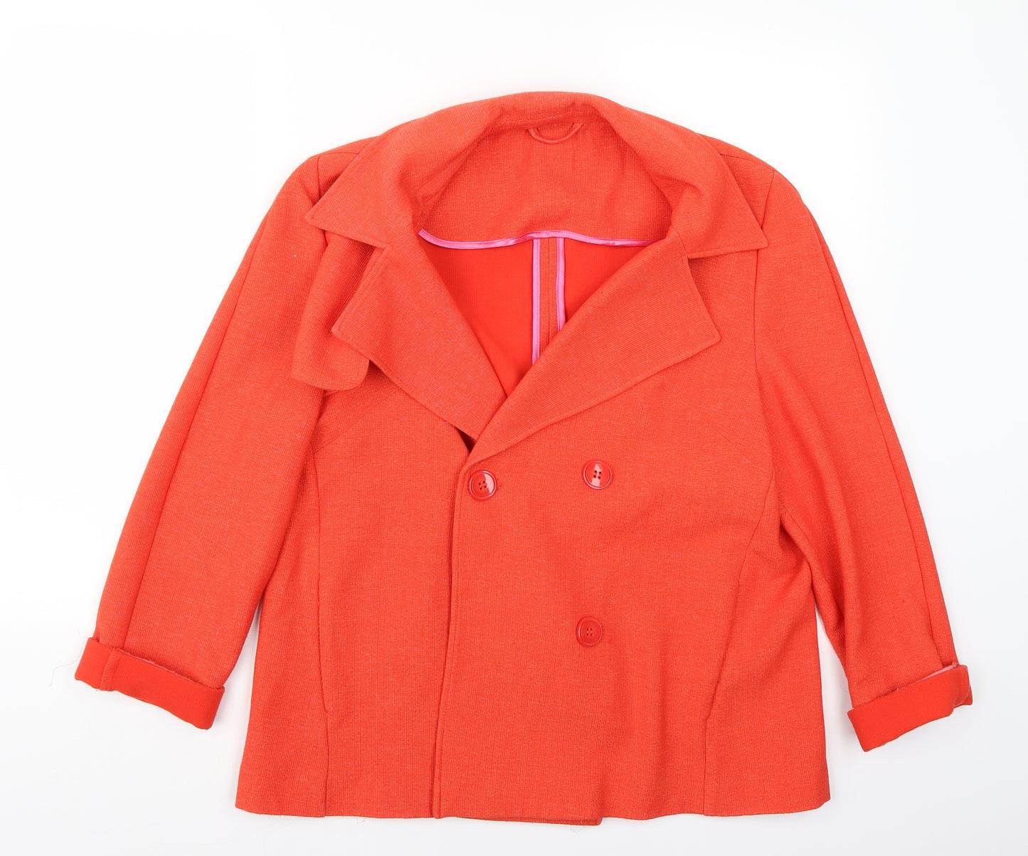 Preworn Womens Orange   Jacket Coat Size M