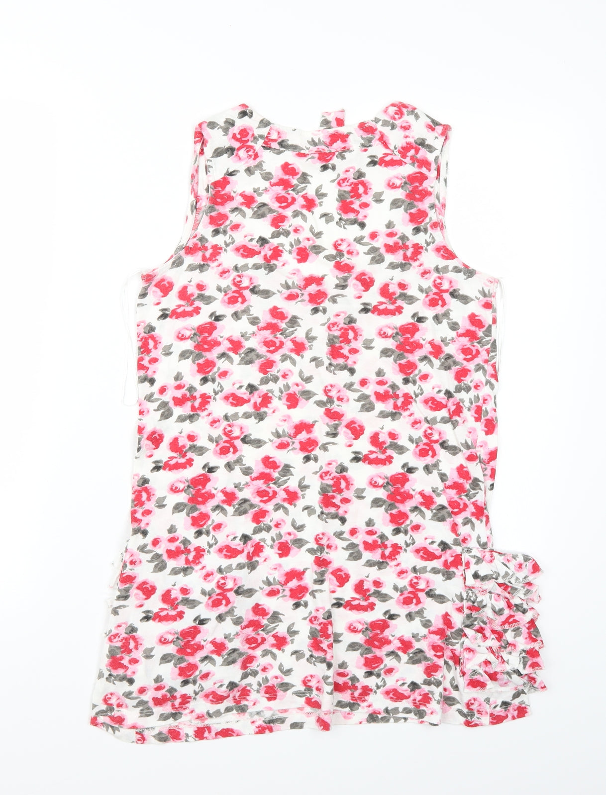 Denim Womens White Floral  Basic T-Shirt Size 8
