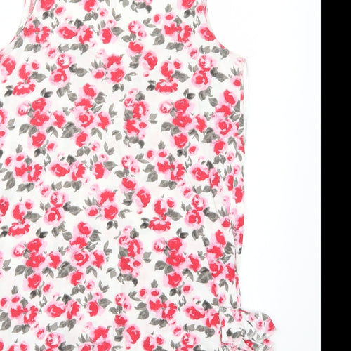 Denim Womens White Floral  Basic T-Shirt Size 8