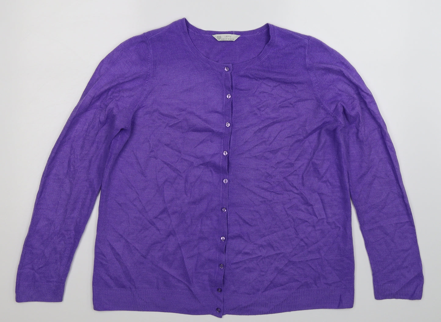 BHS Womens Purple  Knit Cardigan Jumper Size 12