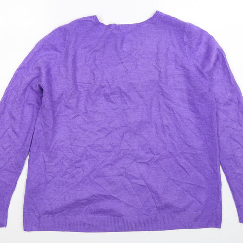 BHS Womens Purple  Knit Cardigan Jumper Size 12