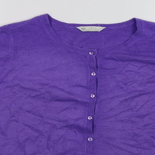 BHS Womens Purple  Knit Cardigan Jumper Size 12