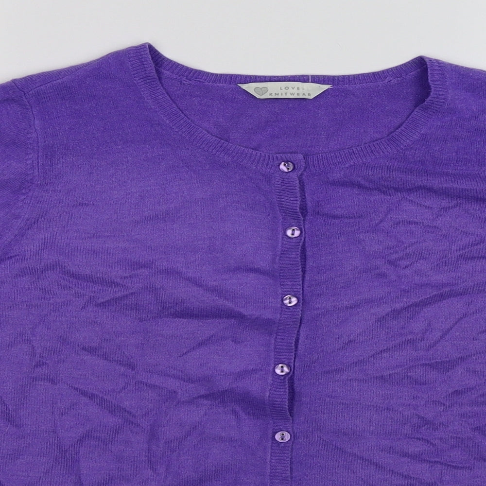 BHS Womens Purple  Knit Cardigan Jumper Size 12