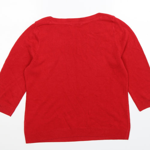BHS Womens Red  Knit Pullover Jumper Size 12