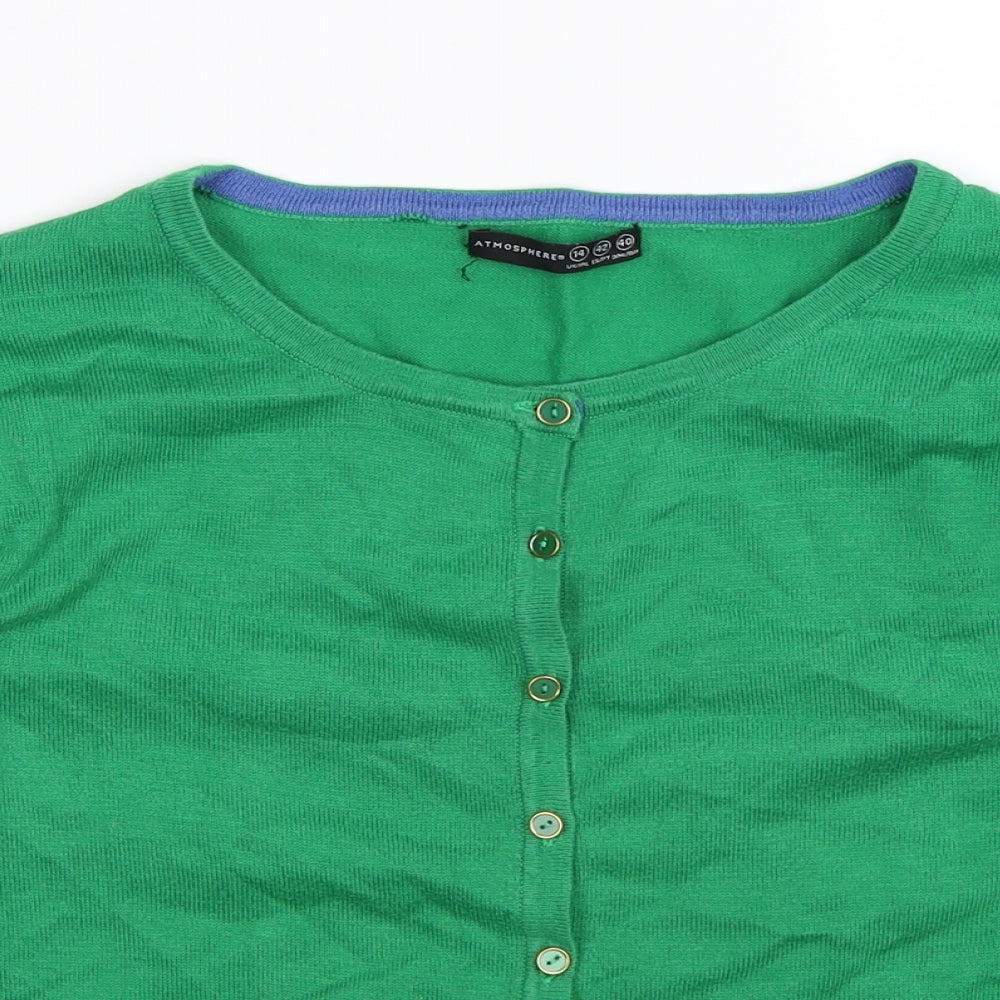 Atmosphere Womens Green  Knit Cardigan Jumper Size 14