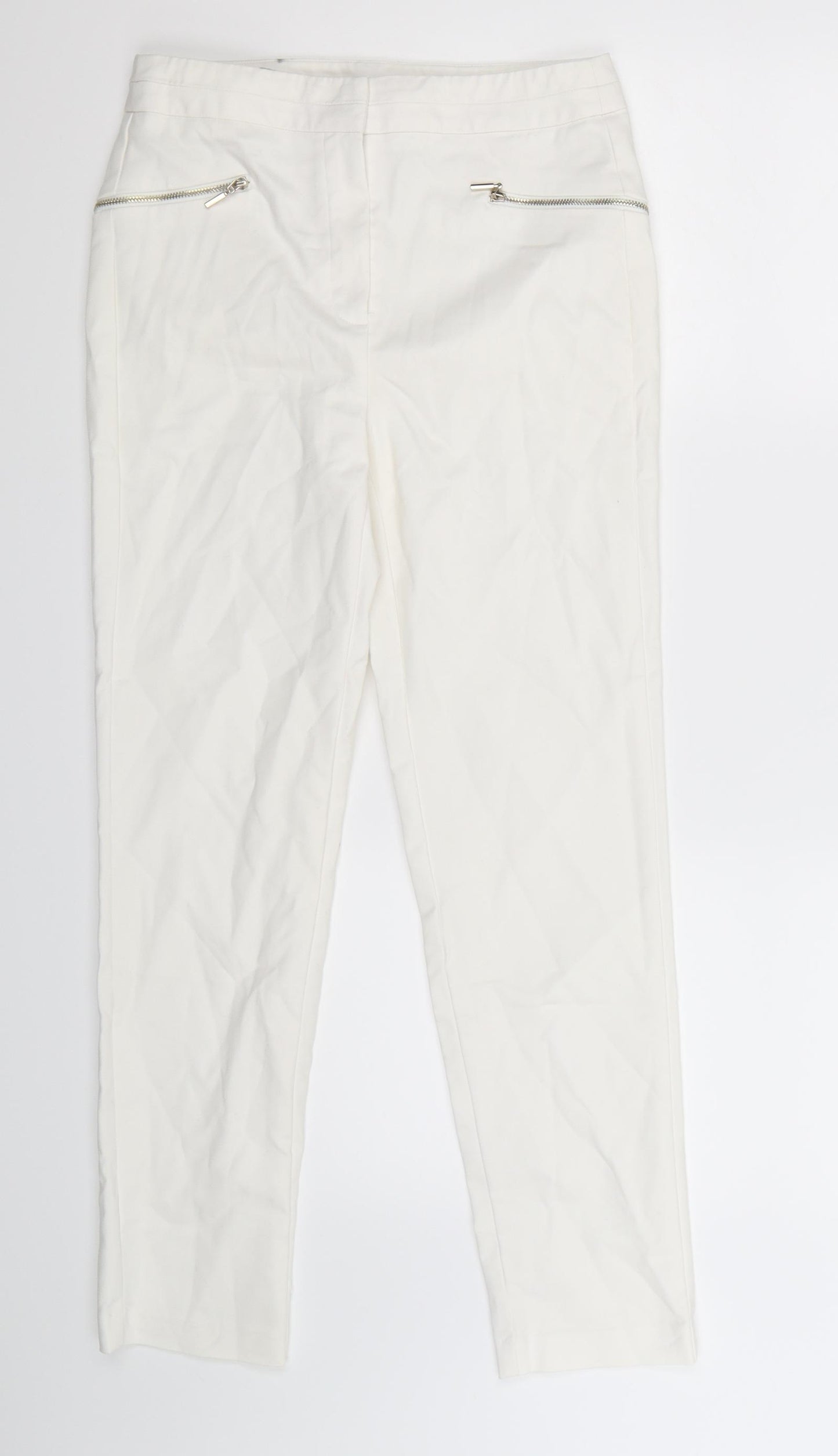 F&F Womens White   Trousers  Size 6 L27 in