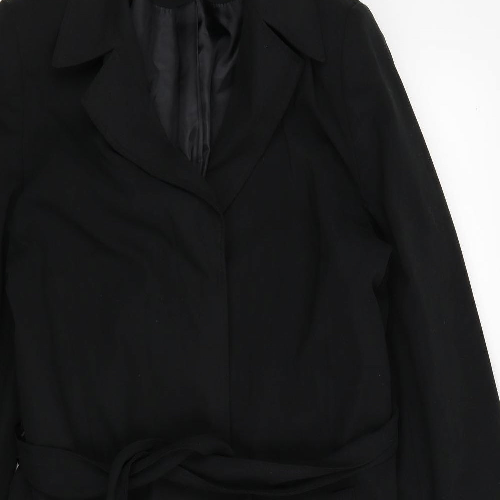 BHS Womens Black   Overcoat Coat Size 10