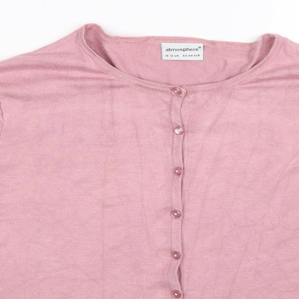 Atmosphere Womens Pink  Knit Cardigan Jumper Size 18