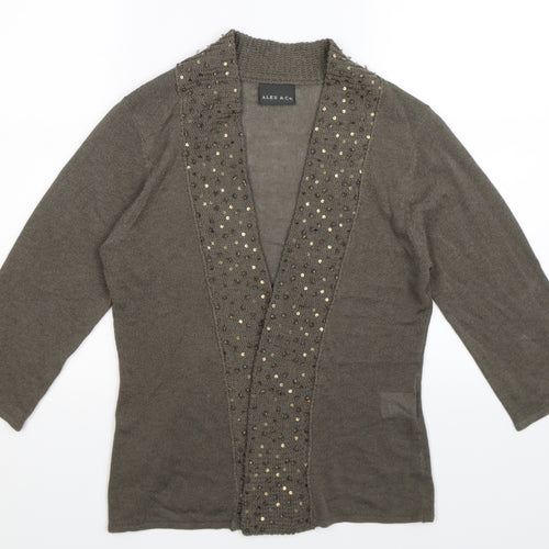 ALEX Womens Grey  Knit Cardigan Jumper Size 12