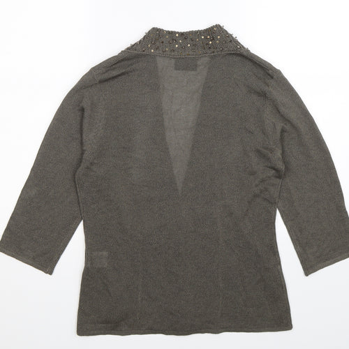 ALEX Womens Grey  Knit Cardigan Jumper Size 12