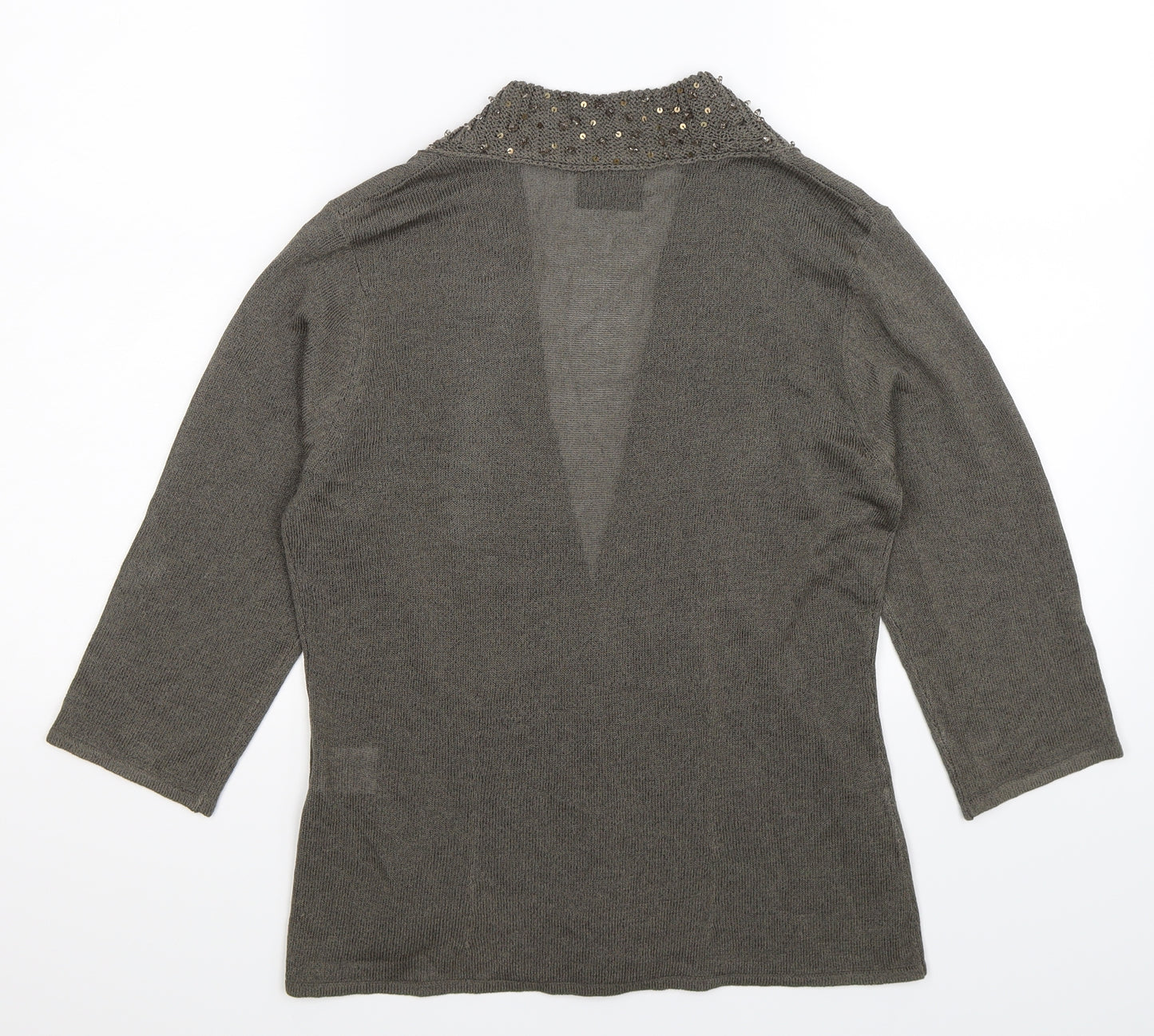 ALEX Womens Grey  Knit Cardigan Jumper Size 12