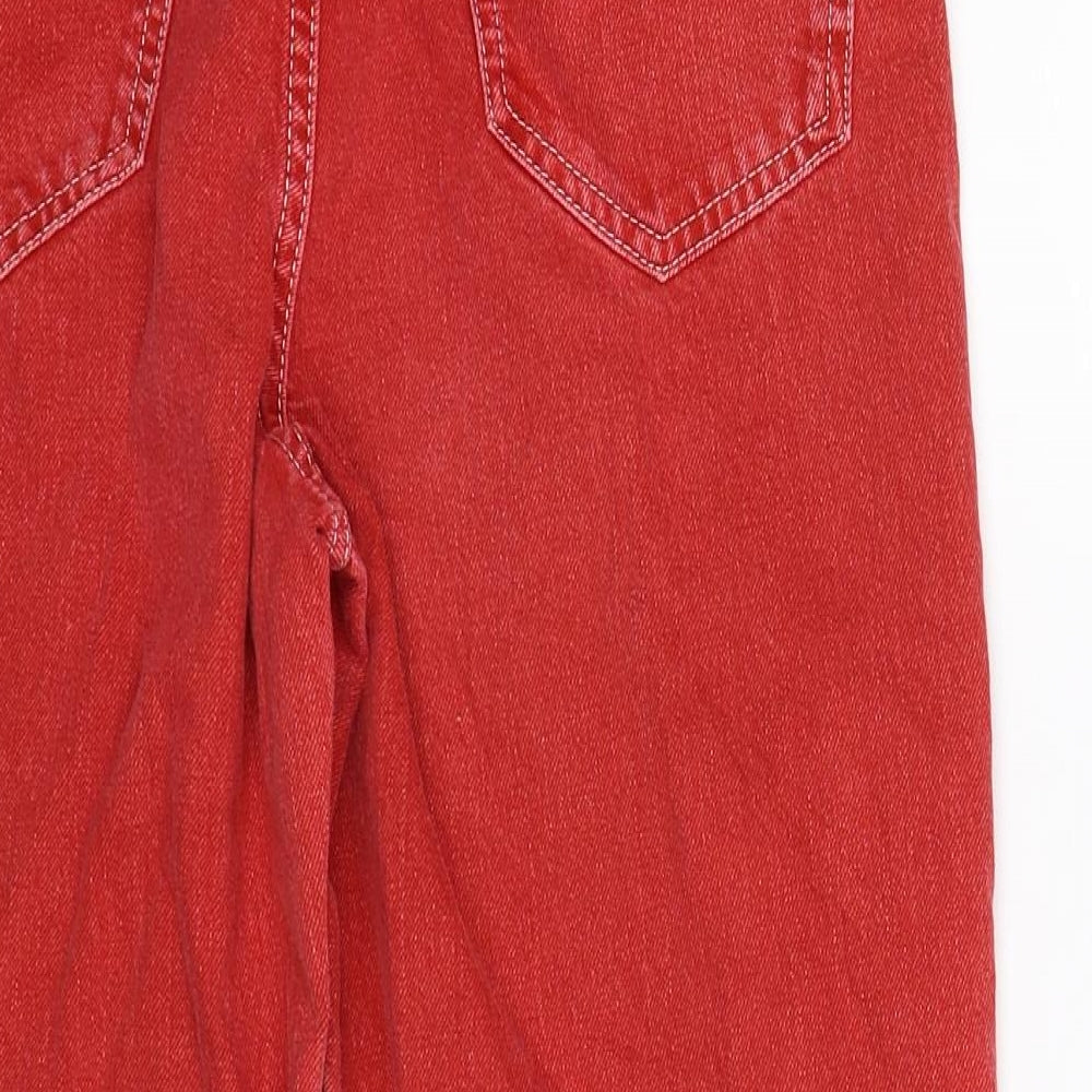 Zara Womens Red  Denim Cropped Jeans Size 8 L24 in