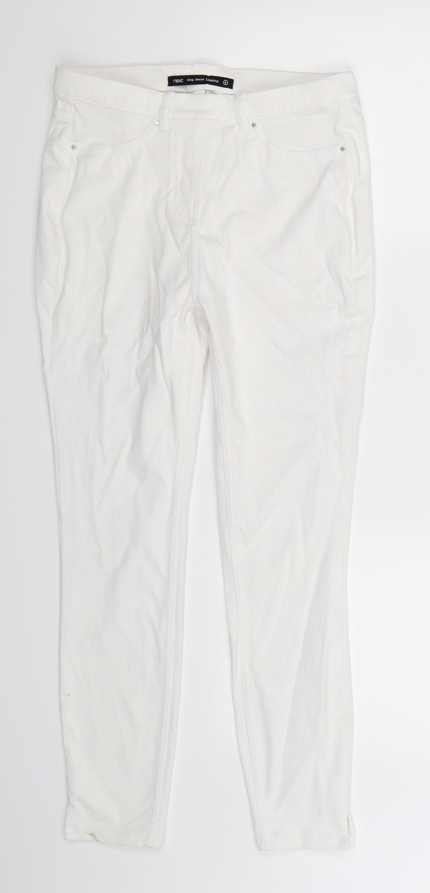NEXT Womens White  Denim Jegging Leggings Size 8 L25 in
