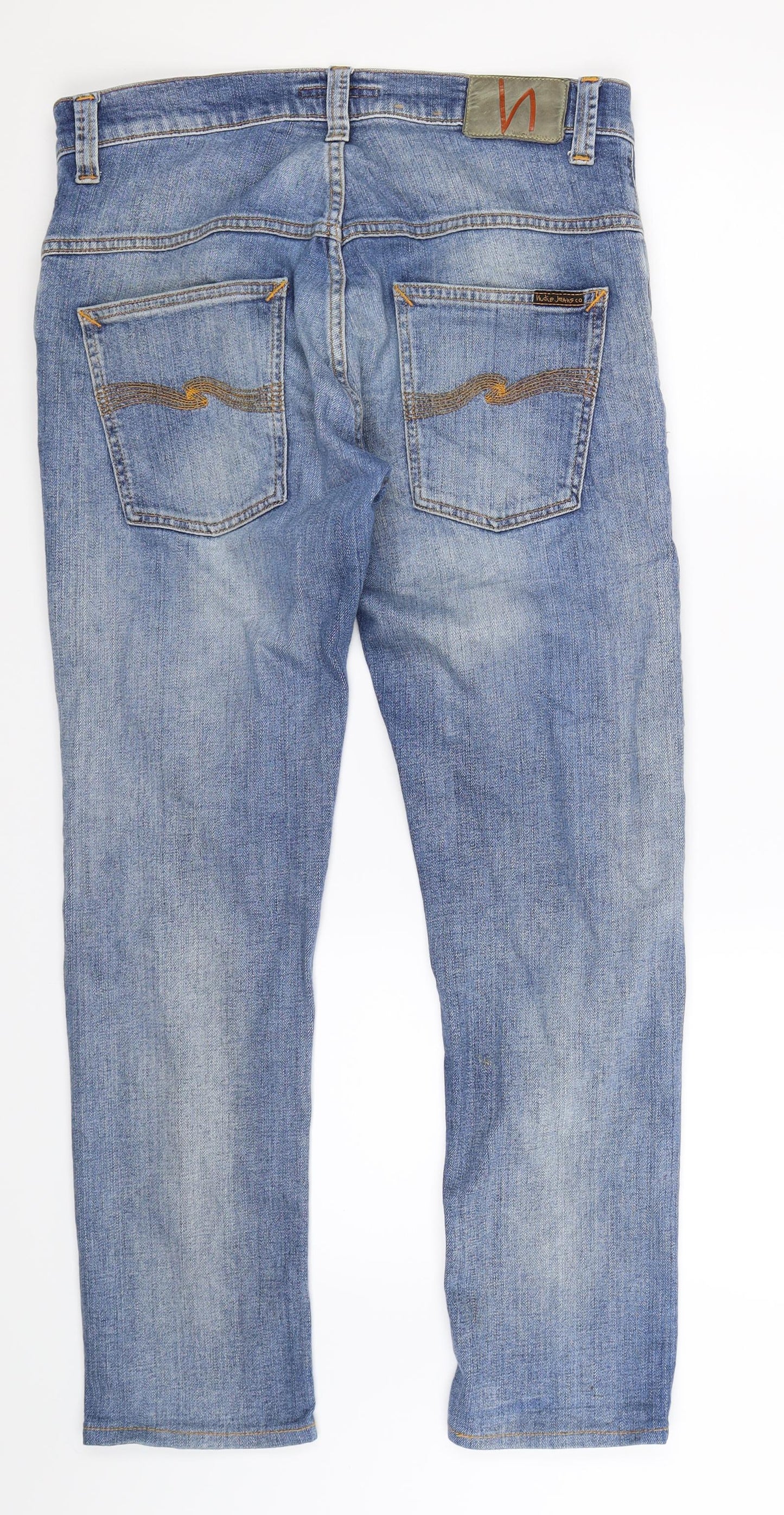 Nudie Mens Blue  Denim Straight Jeans Size 32 L30 in