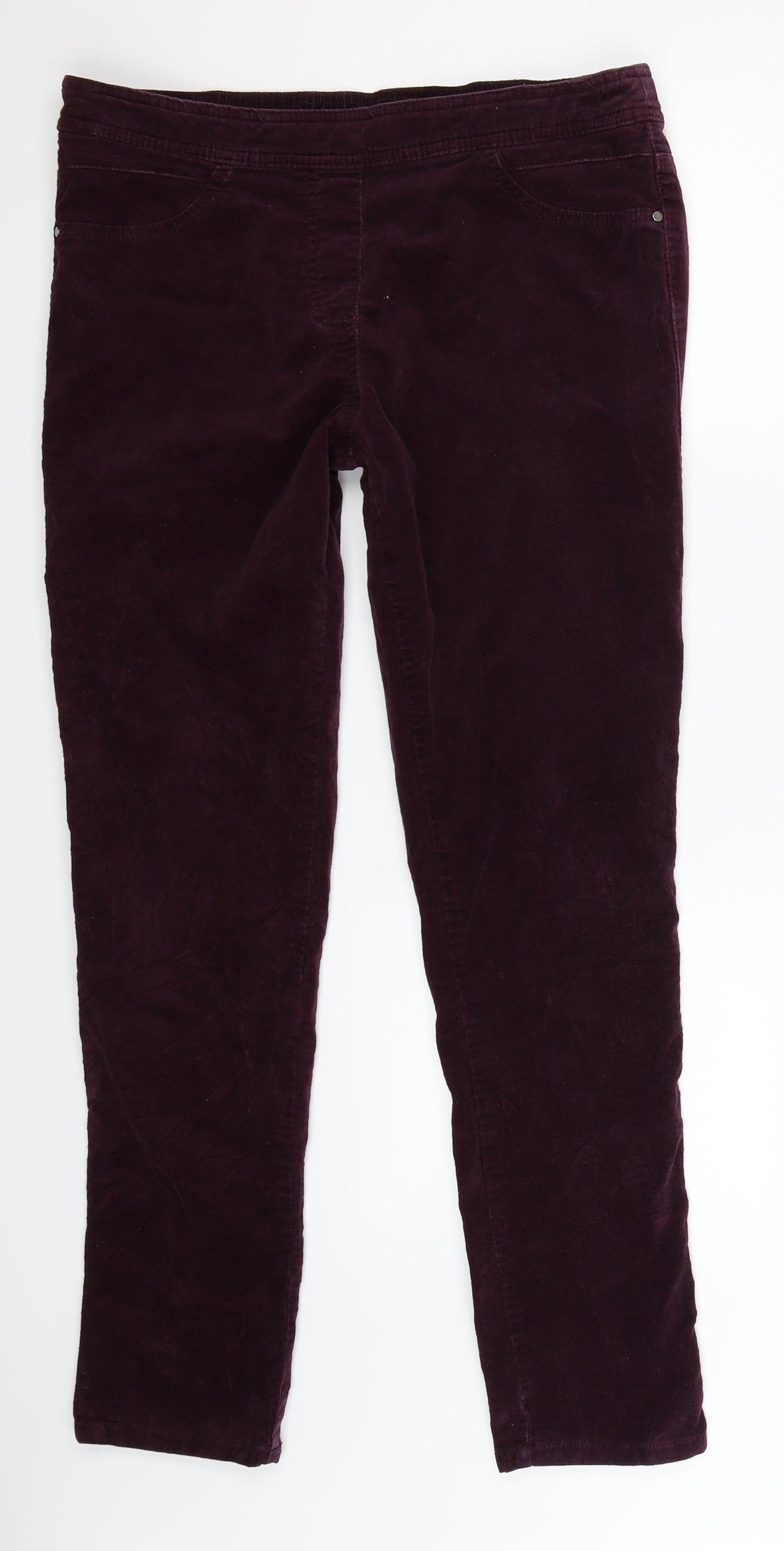 M&Co Womens Brown  Corduroy Trousers  Size 14 L29 in