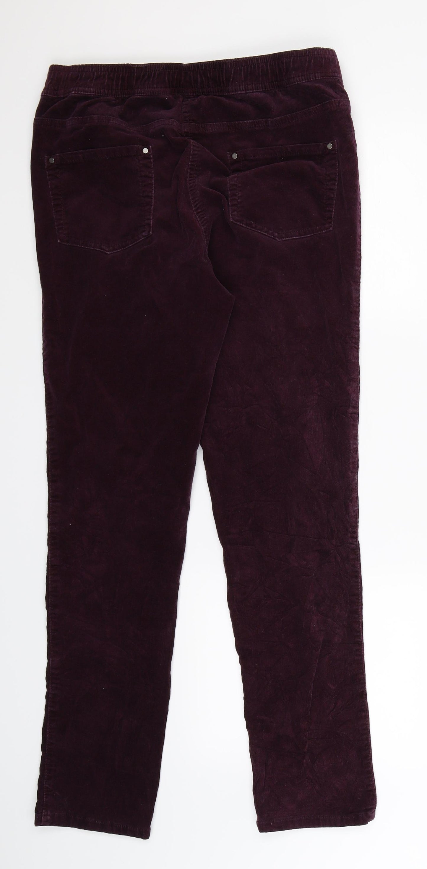 M&Co Womens Brown  Corduroy Trousers  Size 14 L29 in