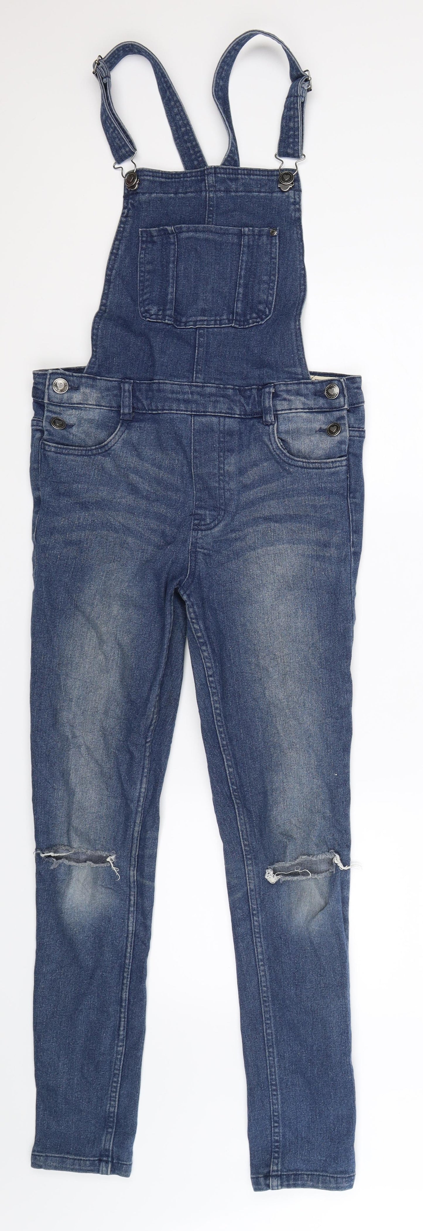 Pepperts Girls Blue  Denim Dungaree One-Piece Size 12-13 Years