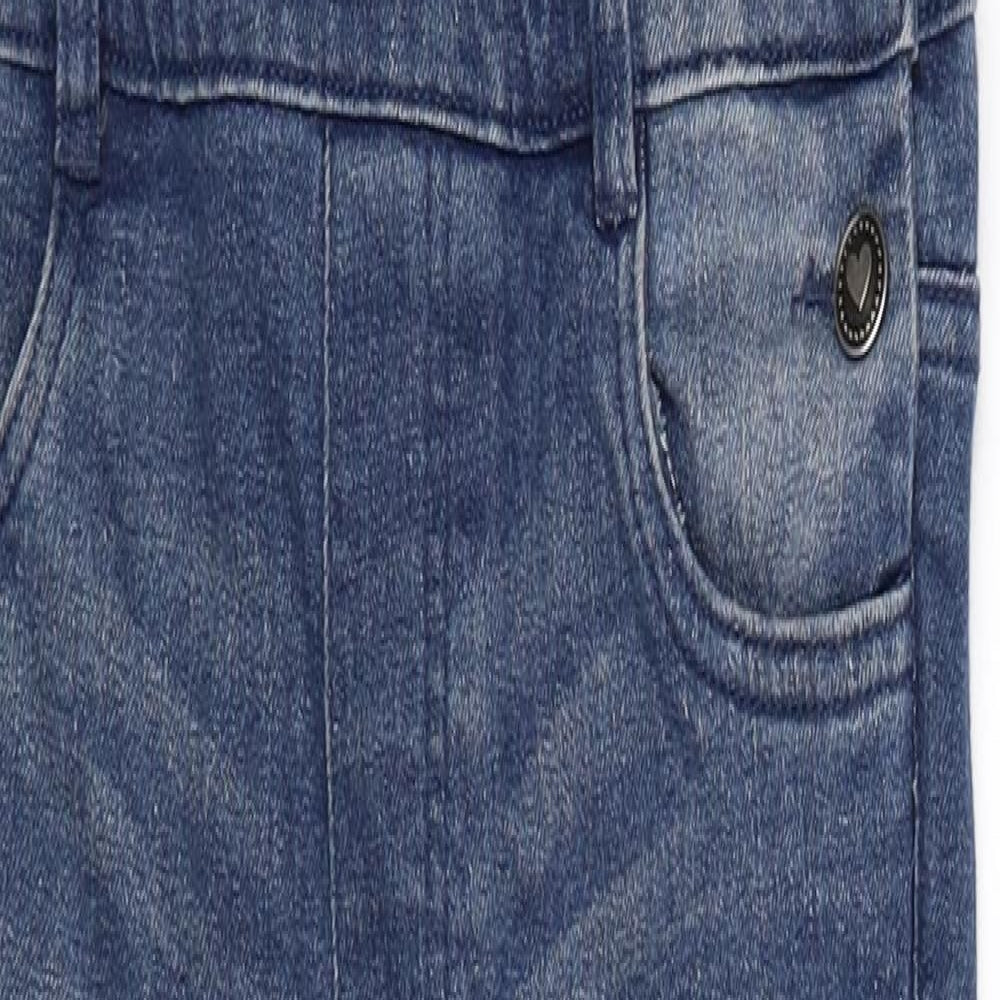 Pepperts Girls Blue  Denim Dungaree One-Piece Size 12-13 Years