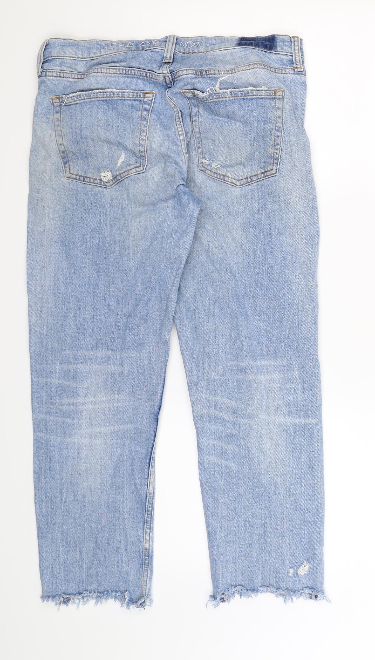 Zara Womens Blue  Denim Cropped Jeans Size 8 L24 in