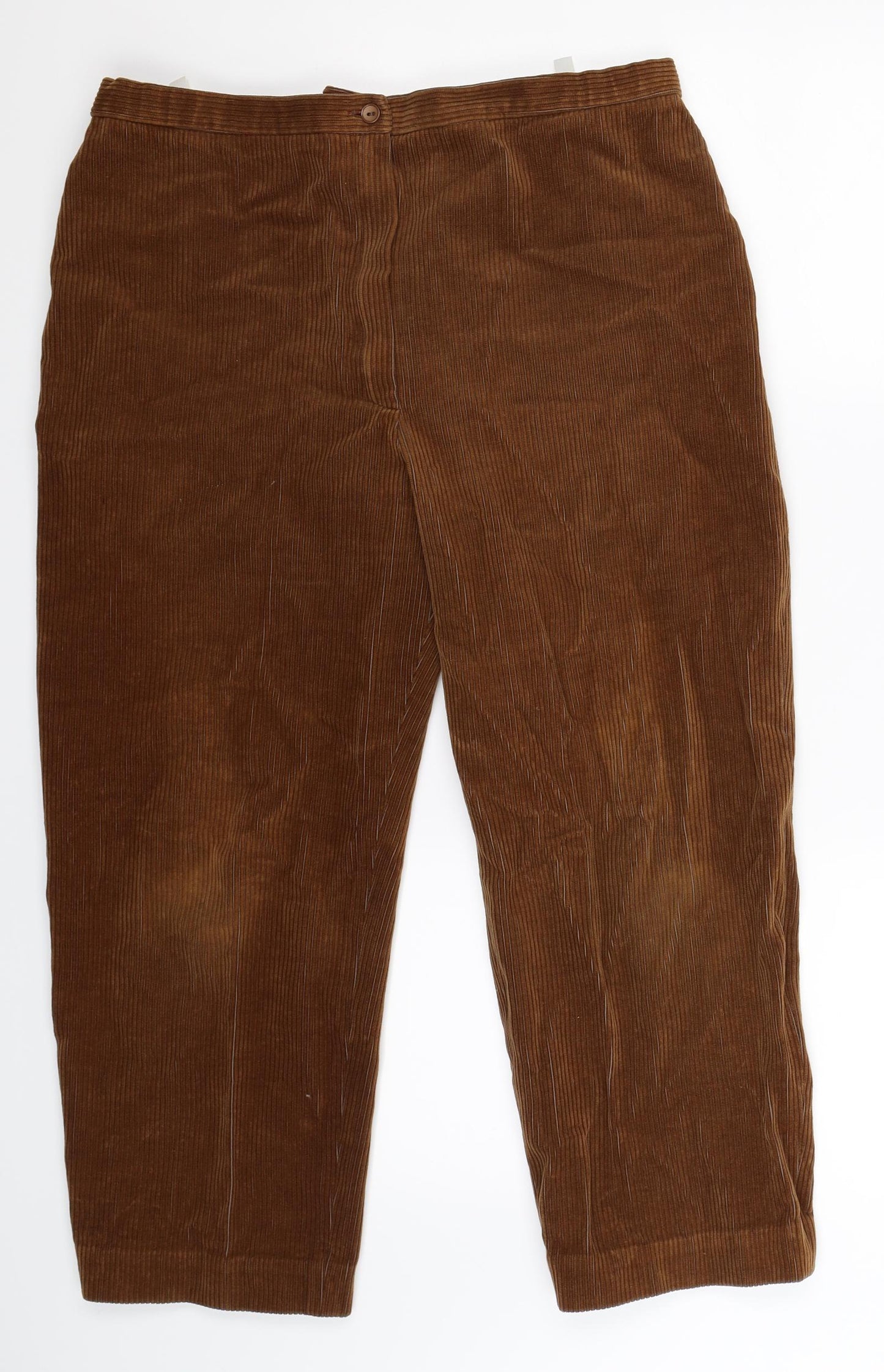 Preworn Womens Brown  Corduroy Cropped Trousers Size 34 in L24 in