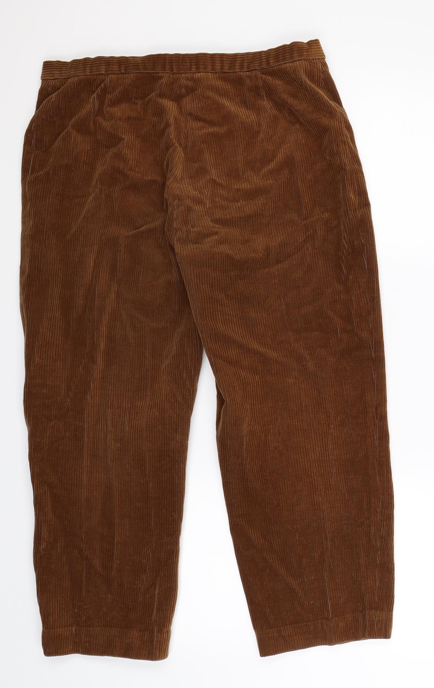 Preworn Womens Brown  Corduroy Cropped Trousers Size 34 in L24 in