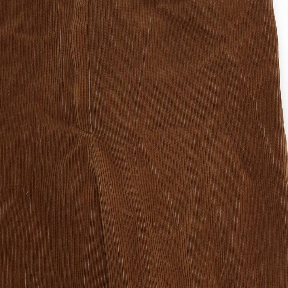Preworn Womens Brown  Corduroy Cropped Trousers Size 34 in L24 in
