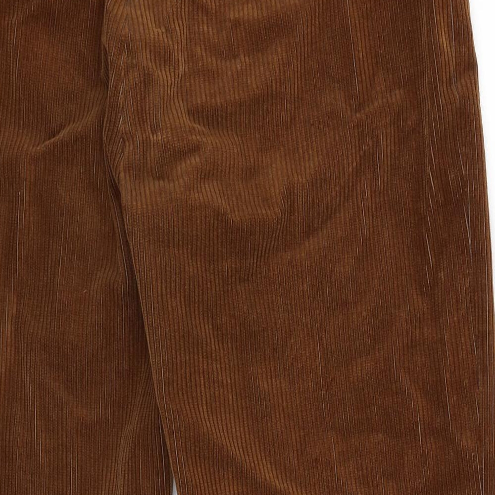 Preworn Womens Brown  Corduroy Cropped Trousers Size 34 in L24 in