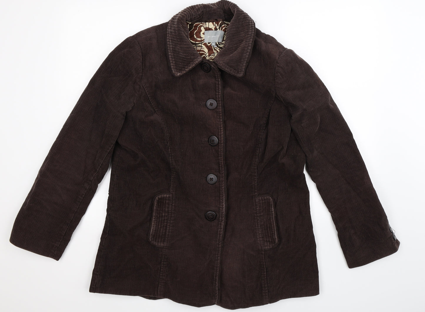 Per Una Womens Grey  Corduroy Jacket Coat Size 16