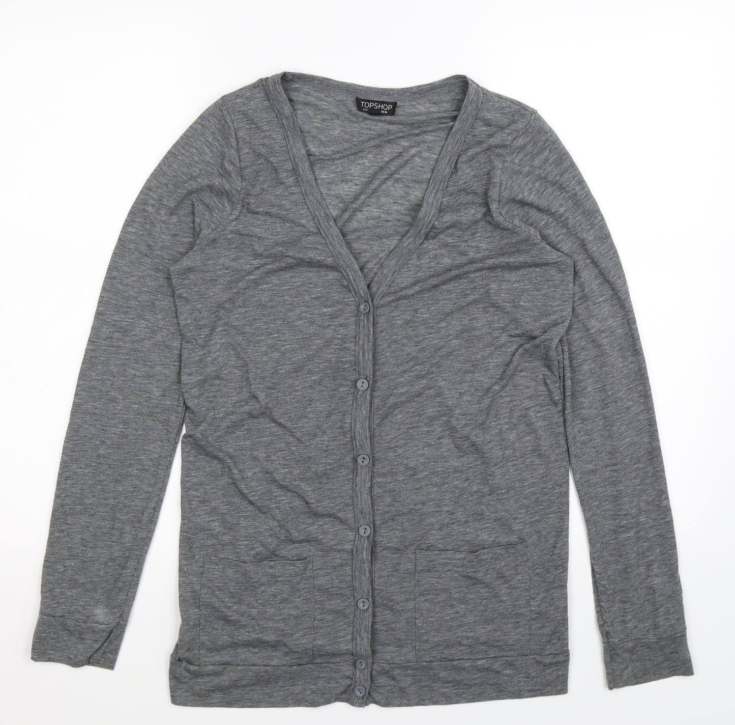 Topshop Womens Grey  Knit Cardigan Jumper Size 10