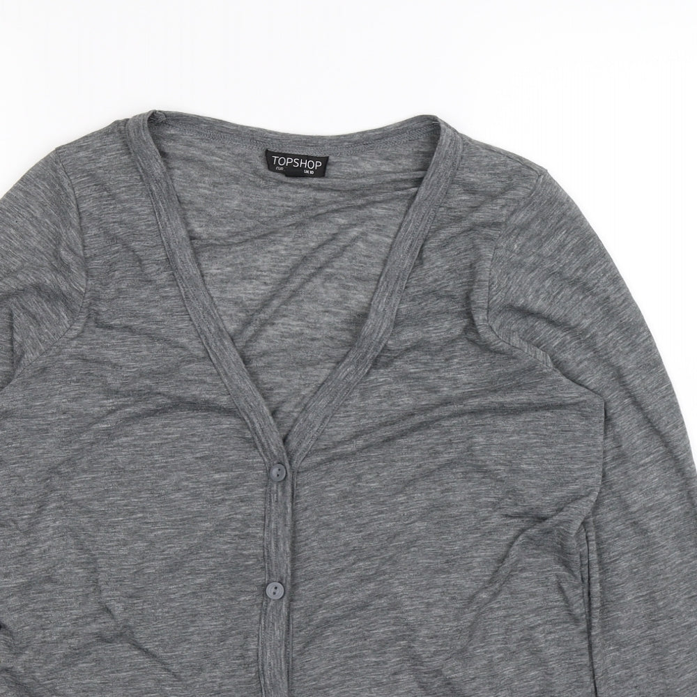 Topshop Womens Grey  Knit Cardigan Jumper Size 10