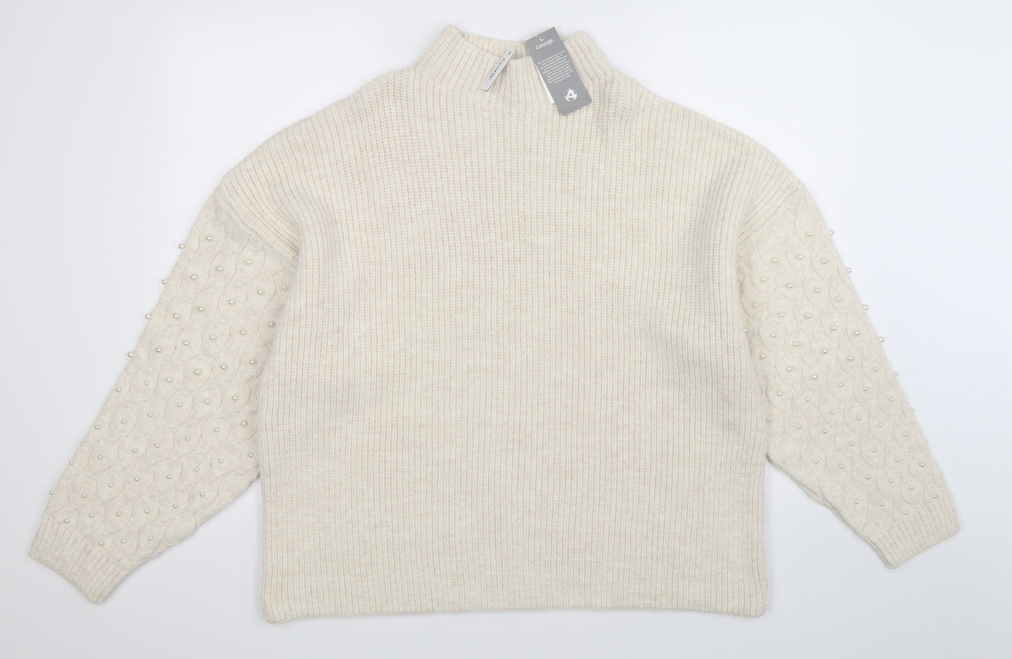 George Womens White  Knit Pullover Jumper Size XL
