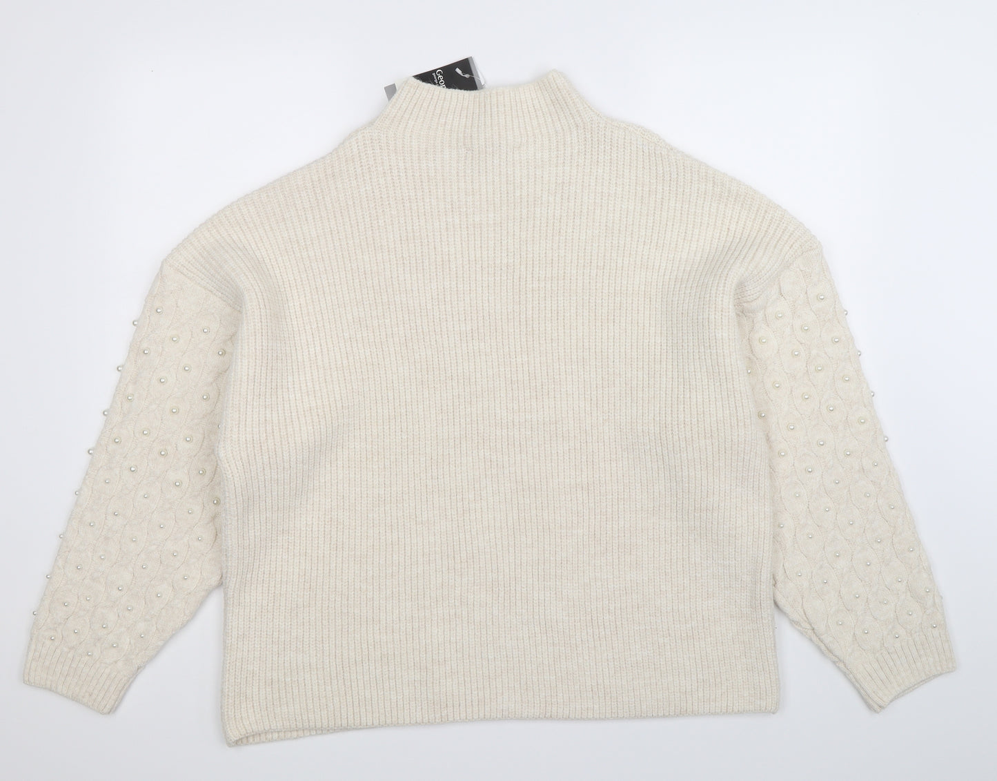 George Womens White  Knit Pullover Jumper Size XL