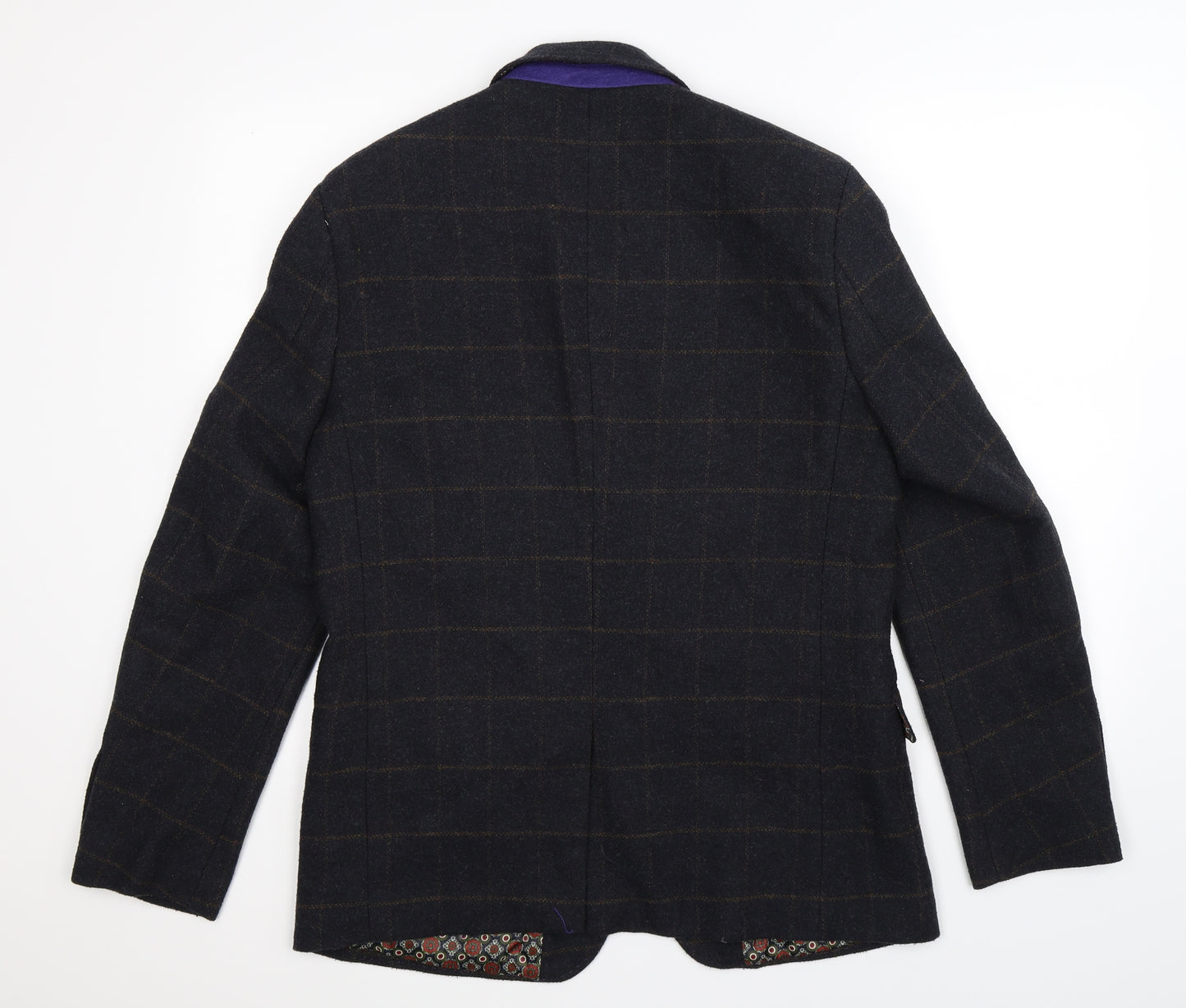 Louis Feraud Mens Blue Check  Jacket Blazer Size 42